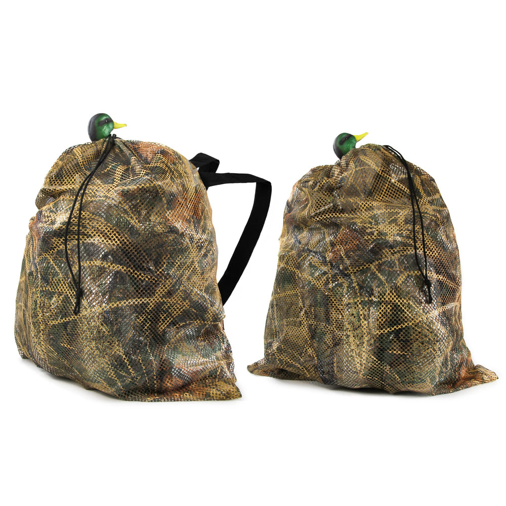 GUGULUZA mesh decoy bag camouflage nylon material demonstrates durability in harsh hunting conditions.