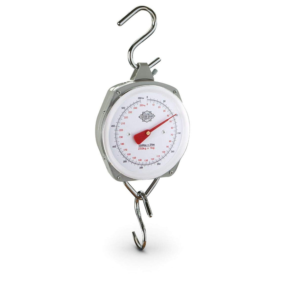 Guide Gear 550 lb big game scale with S-hooks in stainless steel