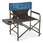 Guide Gear Director's Camp Chair in blue and black shows oversized comfort for camping and tailgating.