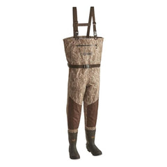 Guide Gear men’s camo chest waders front view highlighting field-ready warmth
