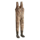 Guide Gear men's hunting chest waders with boots, side view showing fit and silhouette.