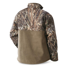 Guide Gear men's waterproof waterfowl pullover back view showing warm fleece lining.