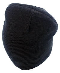 Guinness knitted hat front view, versatile black beanie for everyday wear