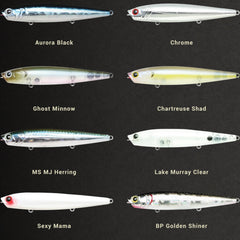 Close-up of Gunfish 95 three-hook top-water lure