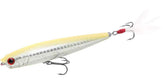 Gunfish 95 top water lure in 110 Bone Shad color, side view