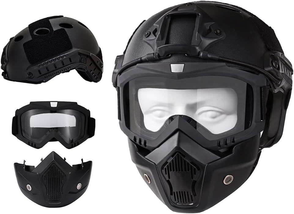 GVAKVTGK airsoft helmet front view showing durable ABS shell for outdoor battles