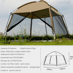 GVDV screen house tent 11x11 side setup demonstrates quick assembly with two people