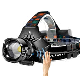 GVU headlamp front view showing bright hands-free lighting for night adventures