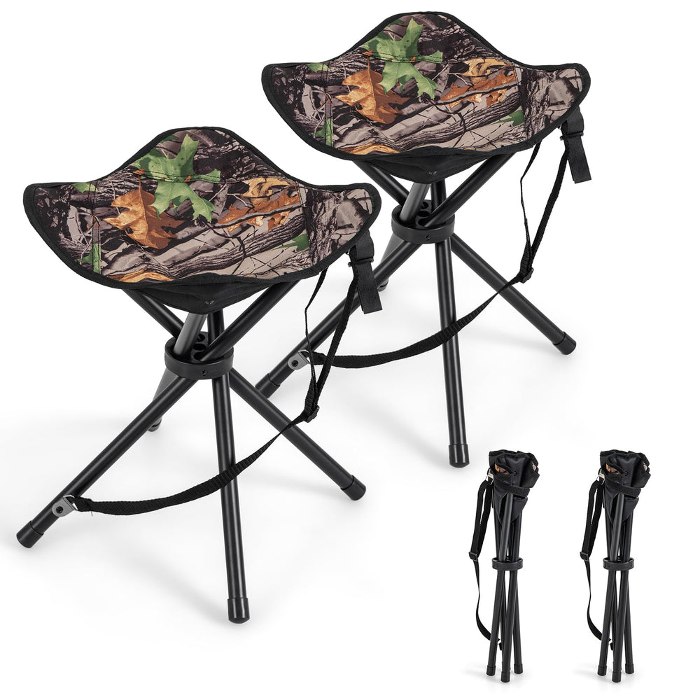 Gymax 2-pack folding stool ready for outdoor use, compact seating on the trail.