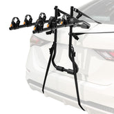 GYMAX 3-bike trunk rack folded for compact storage and easy transport