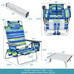 GYMAX beach chair cup holder keeps drinks within reach.