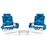 GYMAX Beach Chair foldable-backpack design facilitates easy transport and storage.