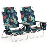GYMAX beach chair foldable compact design offers easy transport and storage.