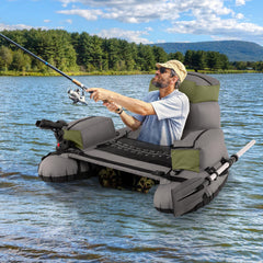 GYMAX belly boat rod holder adjustable for hands-free casting on calm lakes
