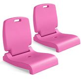 GYMAX bright pink poolside chair at the pool edge for stable seating.
