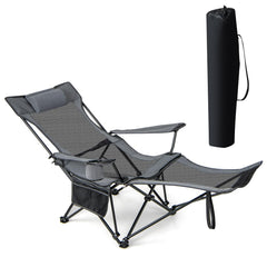 GYMAX camping chair with adjustable backrest for customizable outdoor comfort.