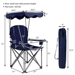 GYMAX folded portable camping chair for easy transport and storage