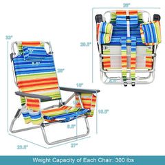 GYMAX chair with cooler bag and side pockets keeps drinks accessible