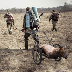 GYMAX Deer Cart folded-compact-design ready for storage and transport.