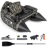 GYMAX fishing float tube camouflage main view for durable stability on open water