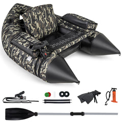 GYMAX fishing float tube camouflage main view for durable stability on open water