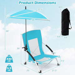GYMAX foldable chair with carry bag for easy outdoor transport.
