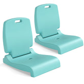 GYMAX foldable poolside chair in mint green, portable for easy car trunk storage.