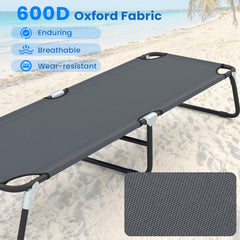 GYMAX cot close-up shows durable 600D oxford fabric
