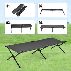 GYMAX cot shows oxford fabric that stays cool and dry.