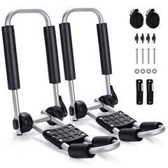 GYMAX J-Bar kayak roof rack with foldable main for secure transport on vehicles.