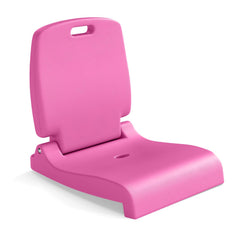 GYMAX poolside chair in bright pink ready for quick setup by the pool.