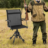 GYMAX swivel hunting chair with 360 degree base for silent field rotation.