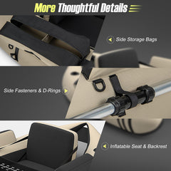 GYMAX beige backpack design for easy carrying and compact storage.