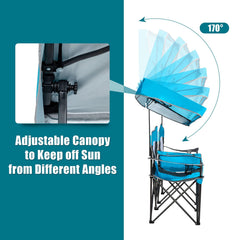 GYMAX double chair armrests with cup holders for beverages.
