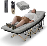 HABUTWAY camping cot frame assembly showing sturdy steel for stable outdoor sleeping