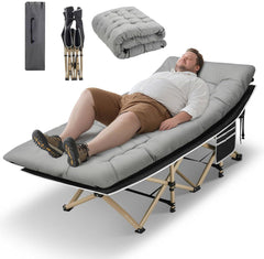HABUTWAY camping cot frame assembly showing sturdy steel for stable outdoor sleeping