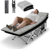 HABUTWAY camping cot full setup showing stable outdoor bed for restful sleep