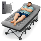 HABUTWAY camping cot mattress shows plush velvet surface for comfortable outdoor sleep.