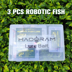 HADORAM robotic swimming lure in-water swim demo demonstrates multi-jointed motion and attractant potential.