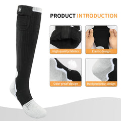 HAEGLAUV heated socks powered by dual 2200mAh batteries for long-lasting heat