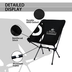 Hailanbao folding chair 600d ripstop fabric showcases all-weather resilience.