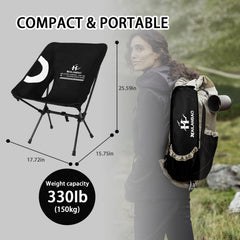 Hailanbao folding chair aerospace-frame emphasizes rugged durability for camping.