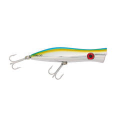 Halco Roosta Popper 135 bubble action boosts surface strikes for saltwater predators.
