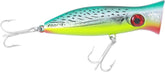 Halco Roosta Popper 80 lure displaying surface action for bonito and similar gamefish