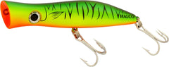 Halco RP135 Roosta Popper in fluorescent green, ideal for topwater fishing and surface strikes
