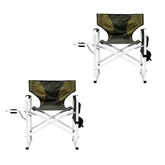 HALLOHII camping director's chair with aluminum frame offers sturdy outdoor seating.