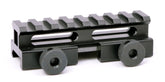 Hammers red dot riser mount with Picatinny rail and eight slots for secure alignment.