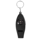 HANABASS whistle-compass-thermometer: compact all-in-one tool for hikers and campers.