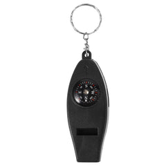 HANABASS whistle-compass-thermometer: compact all-in-one tool for hikers and campers.