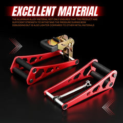 Handheld Bow Press ratchet mechanism enables fine tension control.